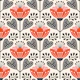 Stylish Scandinavian Flower Magic Red