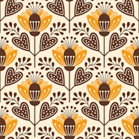 Stylish Scandinavian Flower Magic Yellow tapete