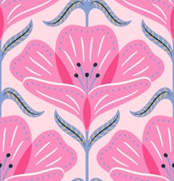 pink buttercup powder room big behang