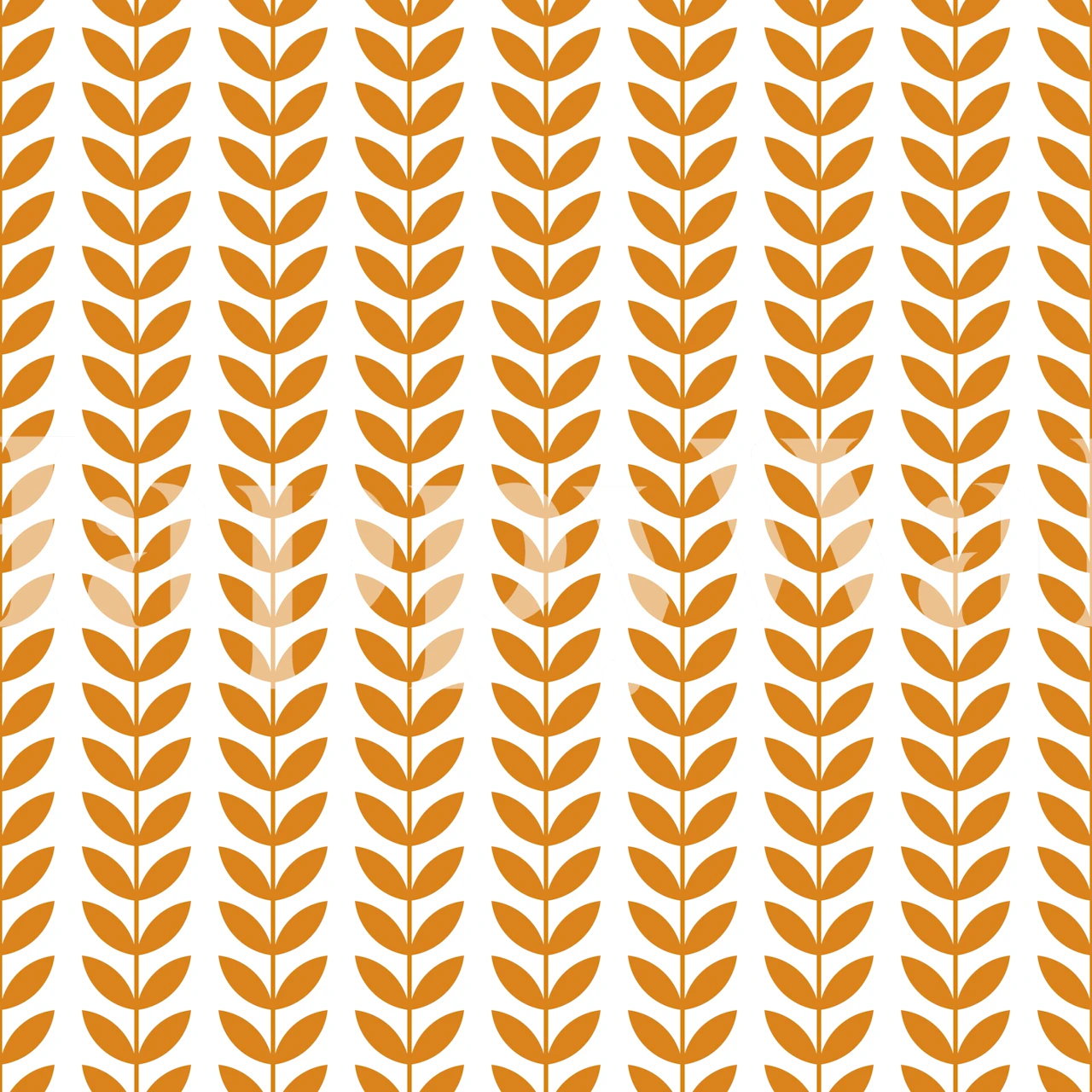 Floral mid century pattern wallpaper in a room