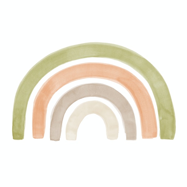 Watercolor rainbow green