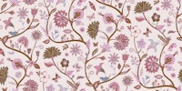 Fantasy Indian Floral - pink and gold - Med carta da parati