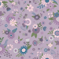 Spring Flowers - Lavender and blue on mauve M wallpaper