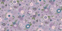 Spring Flowers - Lavender and blue on mauve M ταπετσαρία
