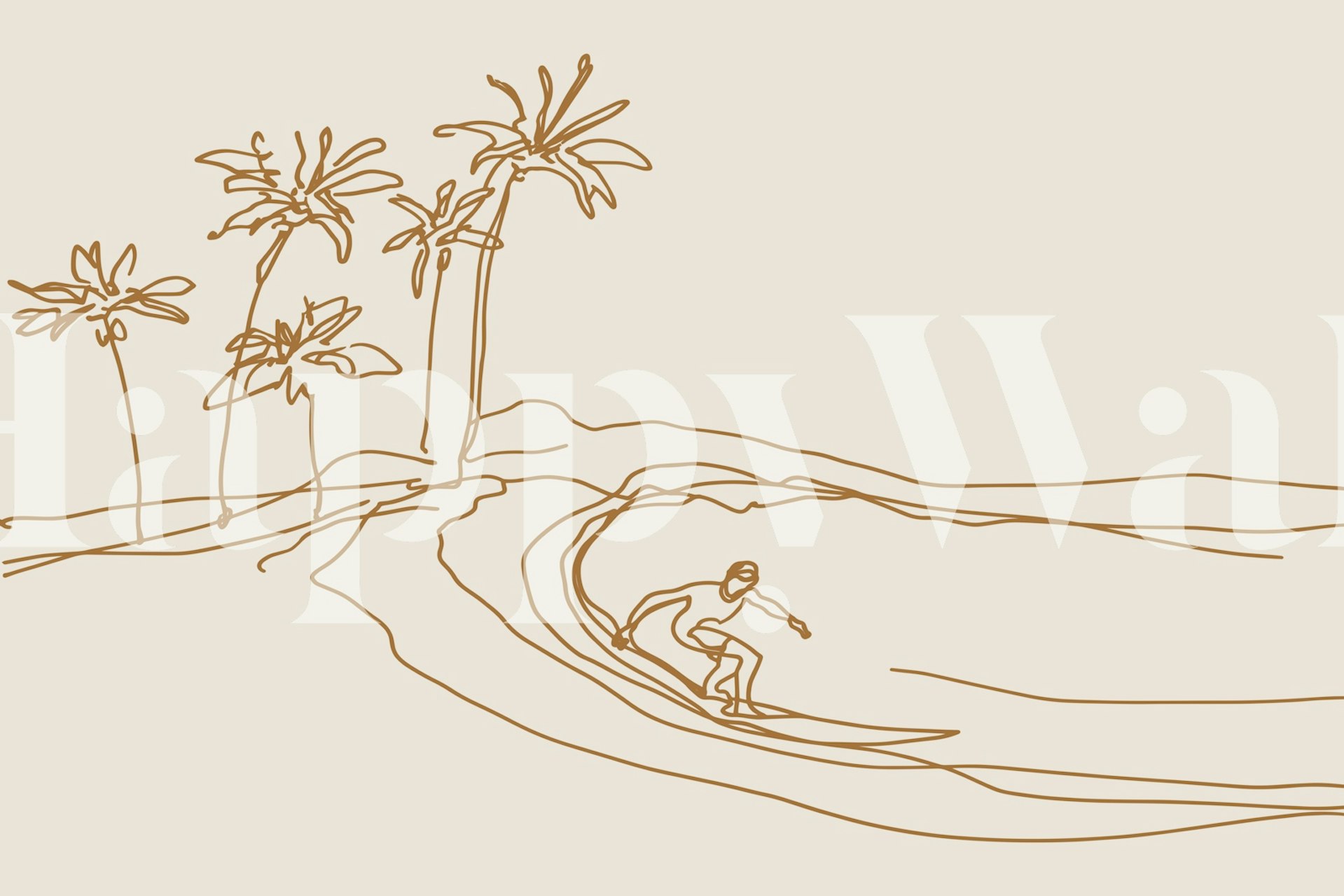 Line Surfer - Bronze tapeta v místnosti