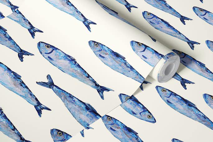 Shimmering Sardines Shoalwallpaper roll