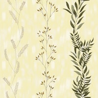Rustic Botanical Stripes Yellow tapete