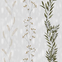 Rustic Botanical Stripes Gray tapete