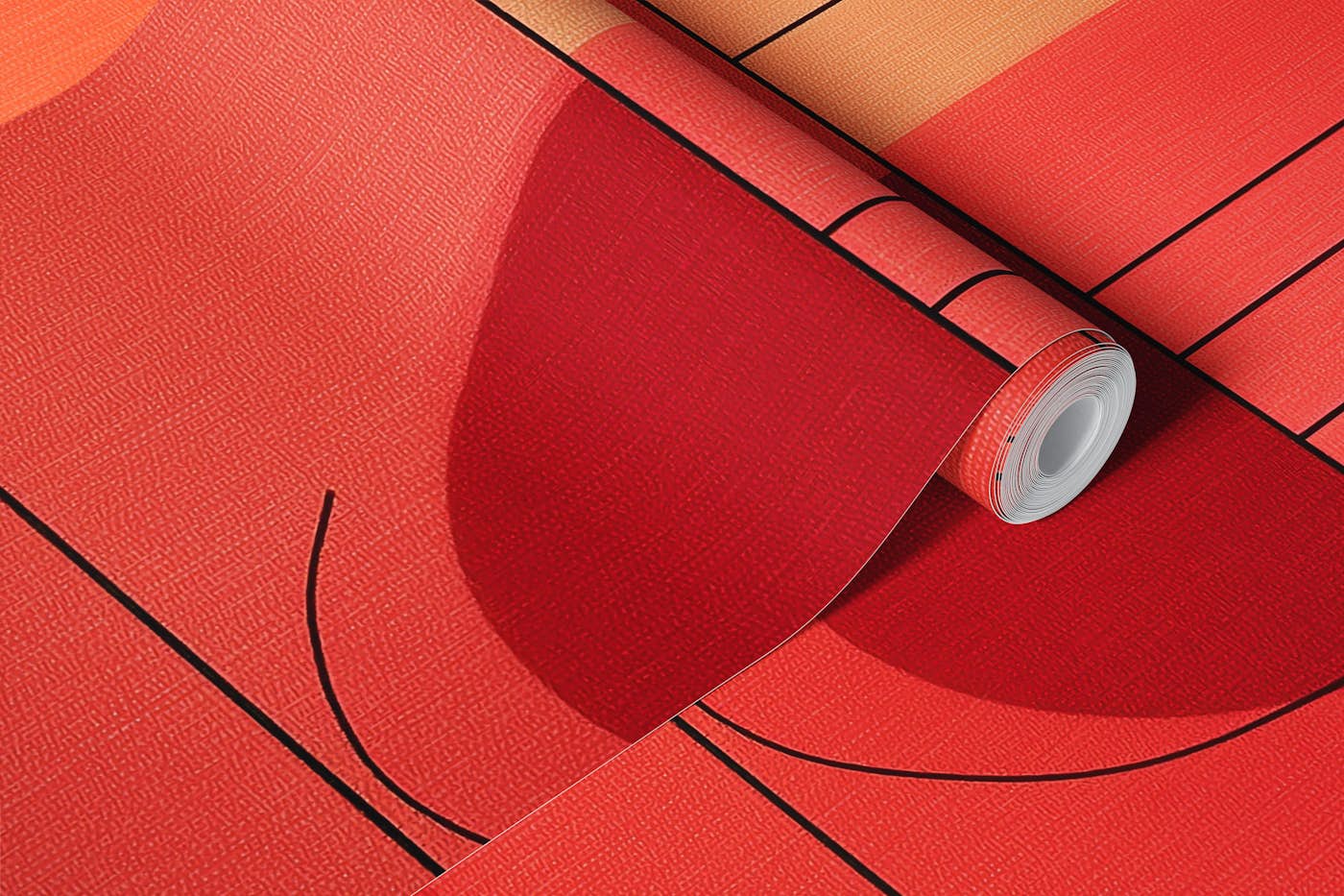 Modern Textured Geometric Red wallpaper roll