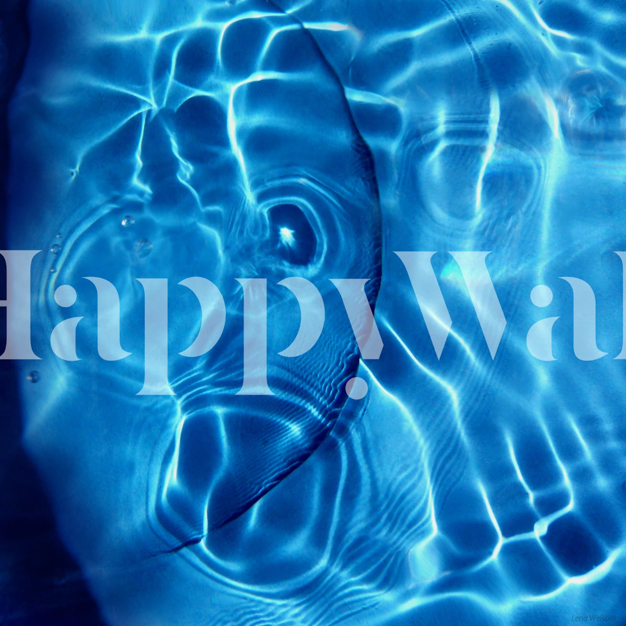 H2O Water abstract art tapetti huoneessa