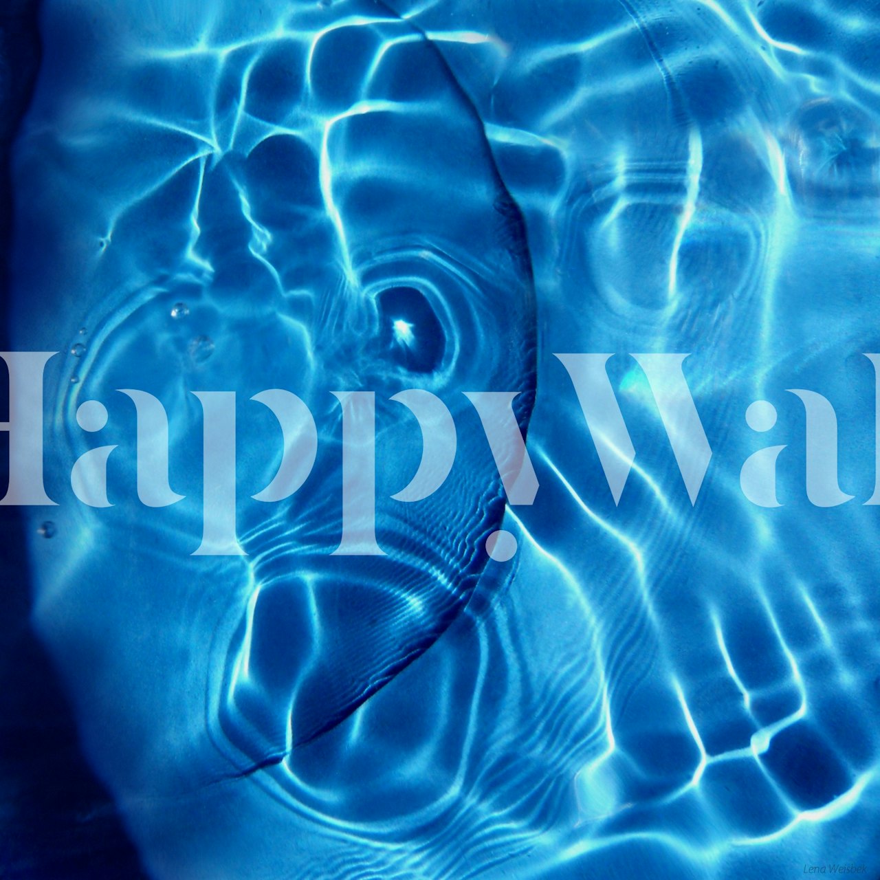 H2O Water abstract art wallpaper in a room