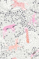 Whimsical Safari - charcoal line work wallpaper