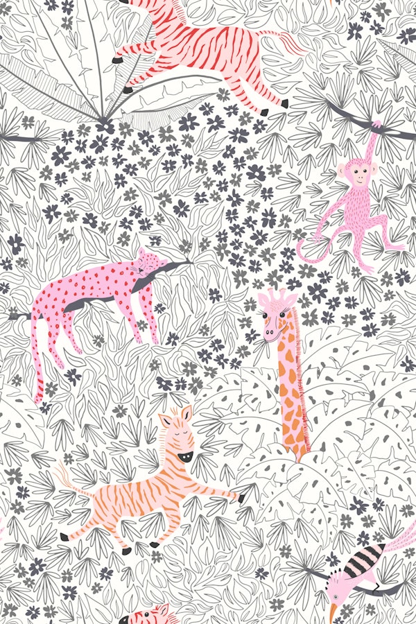 Whimsical Safari - charcoal line work