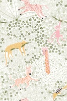 Whimsical Safari - green line work tapet