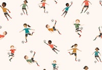 Kids playing football small scale ταπετσαρία