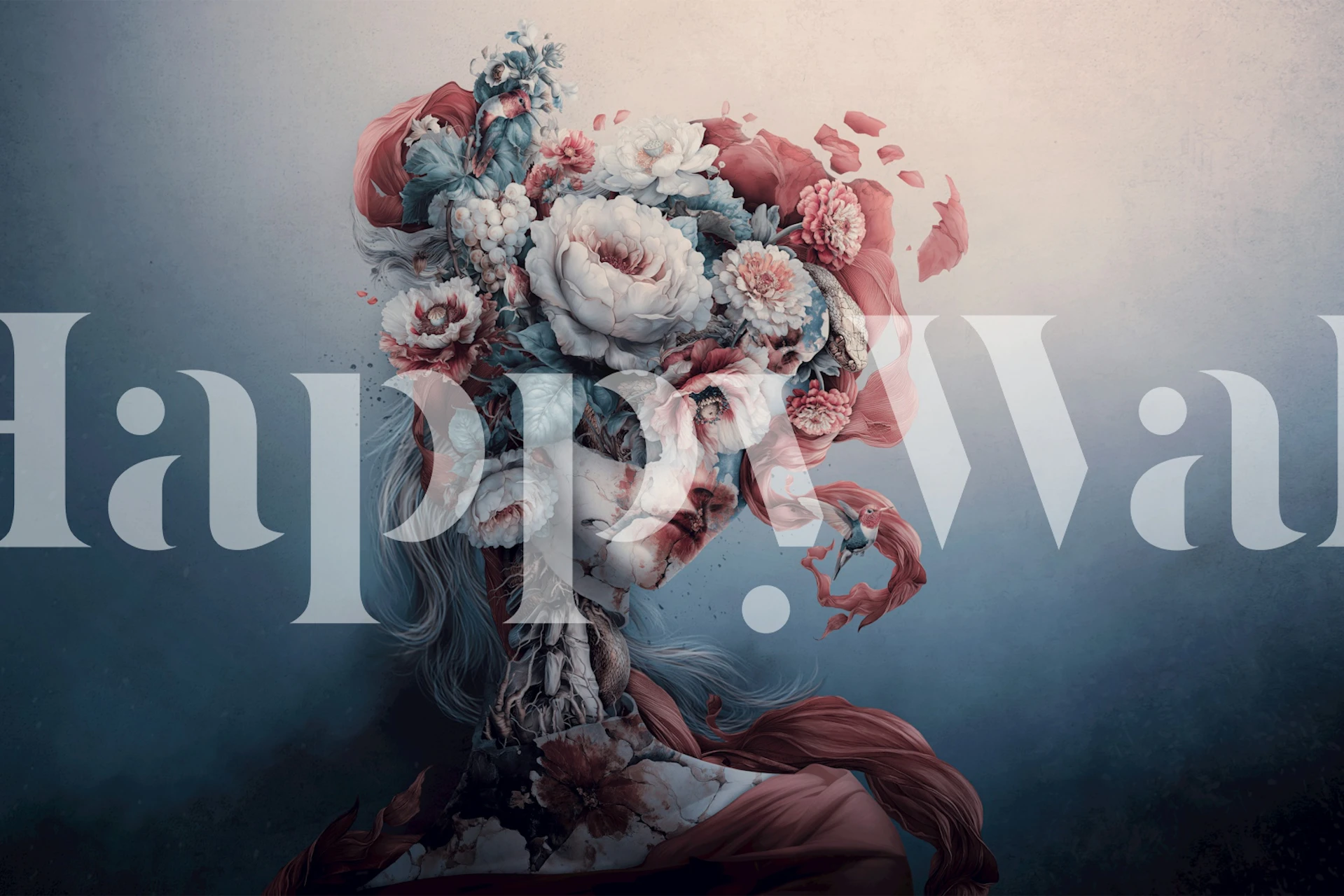 Diseño de papel tapiz floral La Rosa Eterna