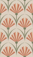 Terracotta Floral Fans Muted Colors Flowers tapeta