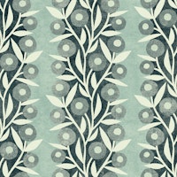 Paper Cutout Circle Floral on Sage Green wallpaper