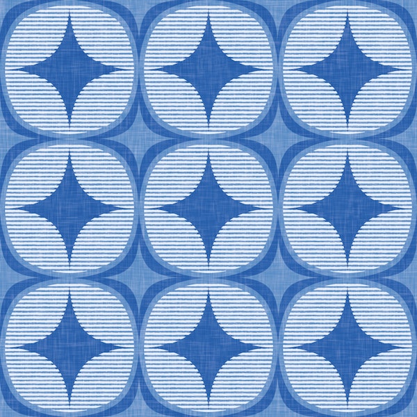 retro geometric - navy blue