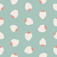 Strawberries aqua ταπετσαρία