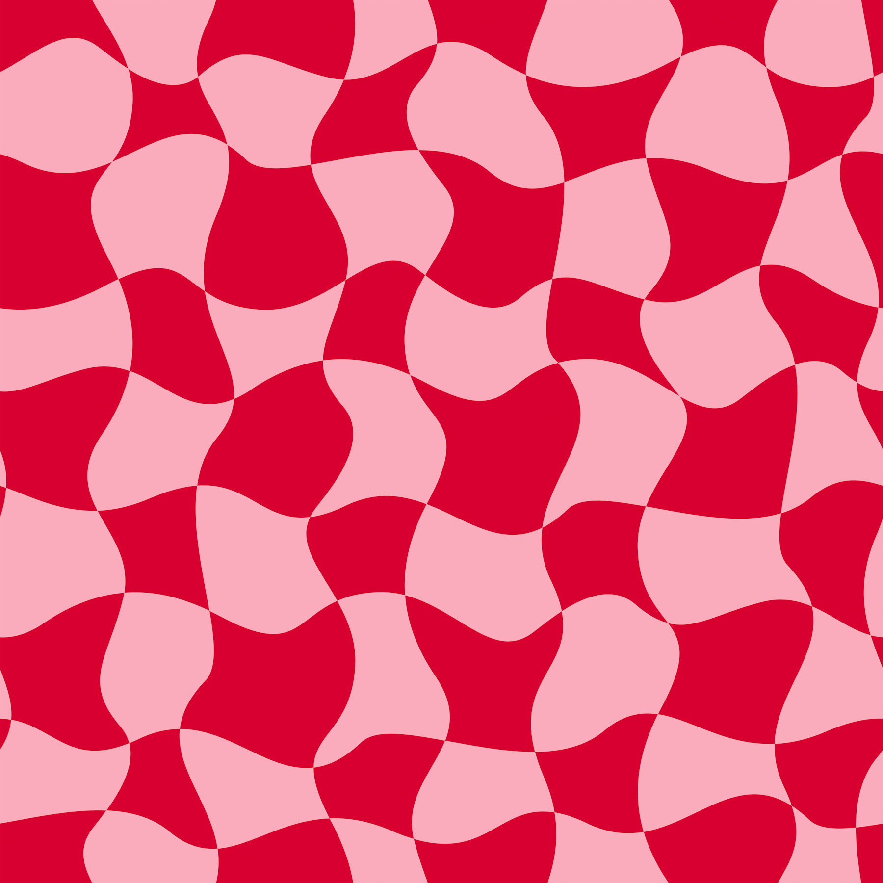 Curvy Red Checkered Pattern - happywall.com