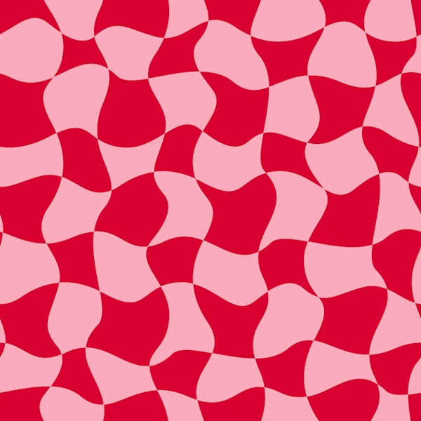 Curvy Red Checkered Pattern