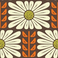 Retro Chic Flowers in Orange - L papiers peint