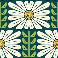 Retro Chic Flowers in Green - L tapet