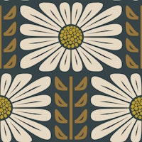 Retro Chic Flowers in Brown - S papiers peint