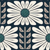 Retro Chic Flowers in Gray Green - S papiers peint