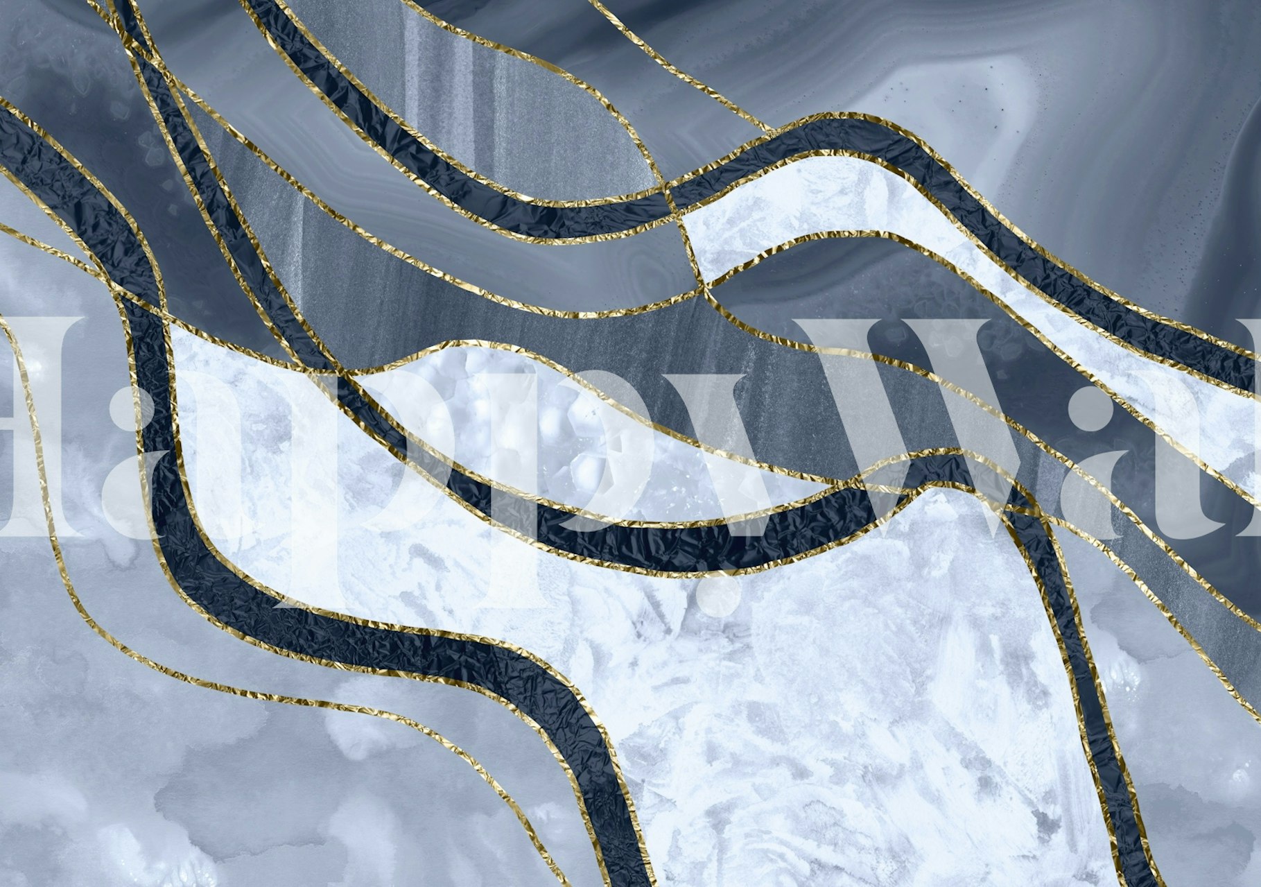 Marble Agate Gold Glam tapet i et rum