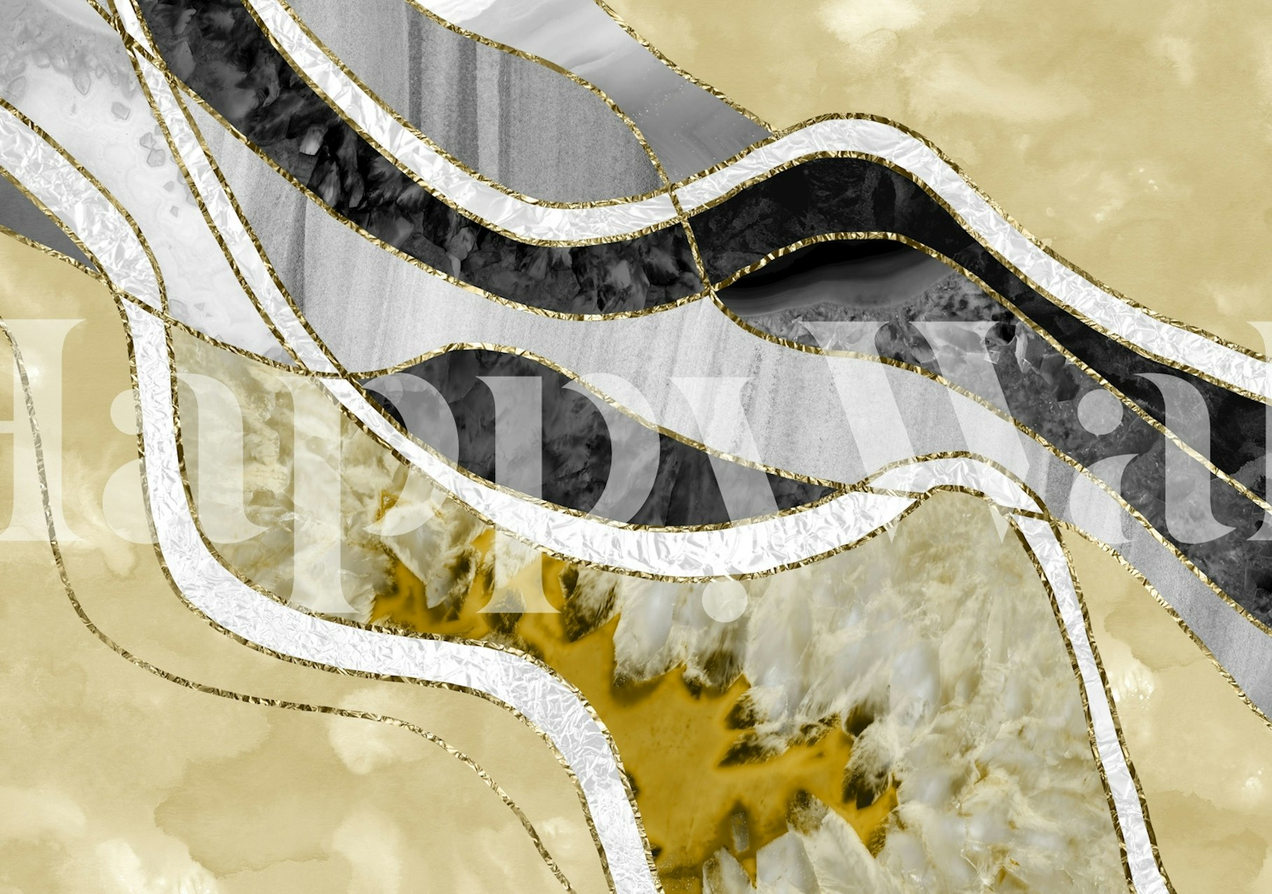 Marble Agate Gold Glam 7 ταπετσαρία σε ένα δωμάτιο