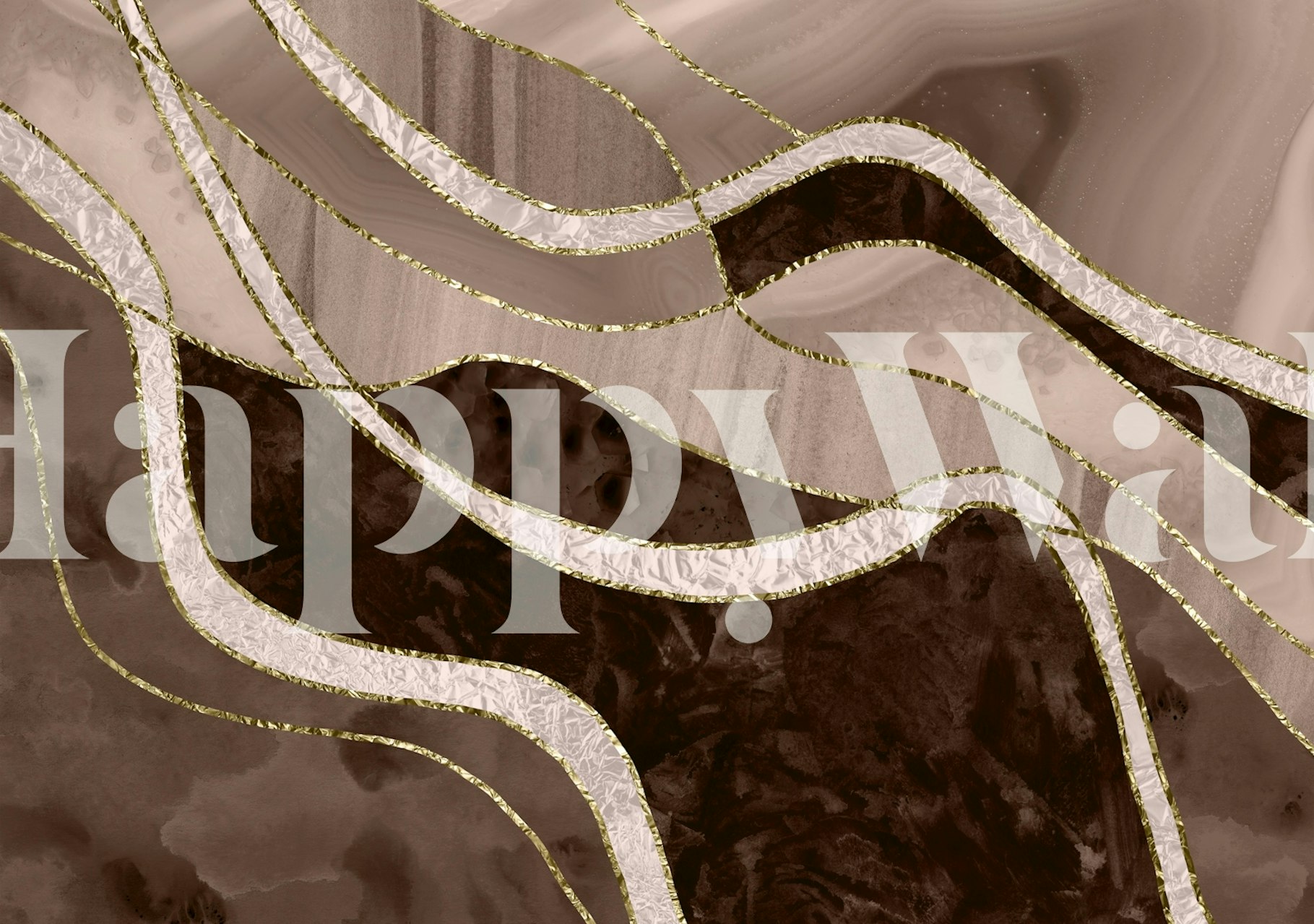 Marble Agate Gold Glam 5 behang in een kamer