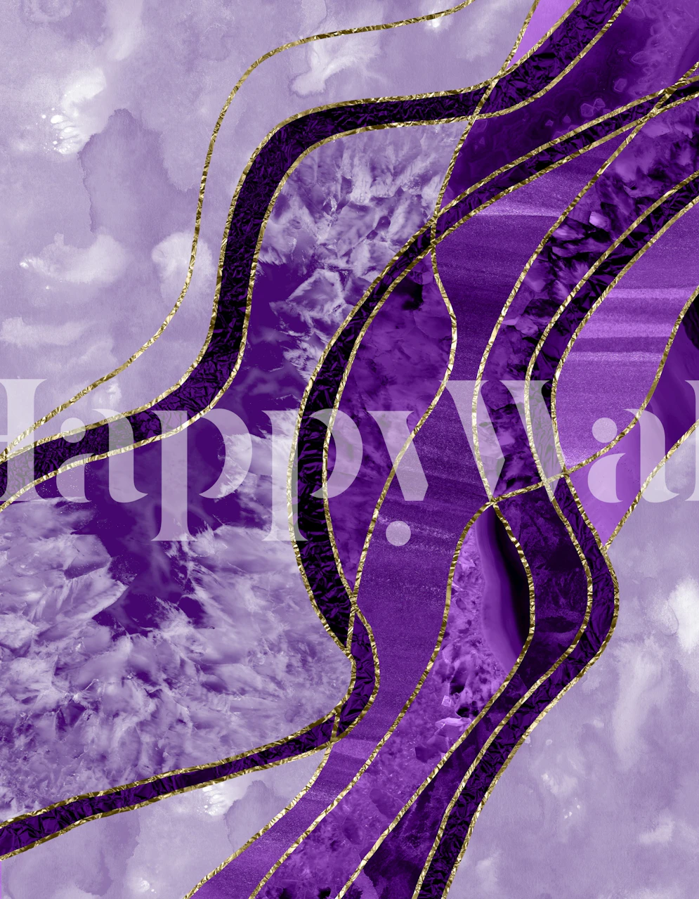 Dizajn tapete Marble Agate Gold Glam 9 u sobi