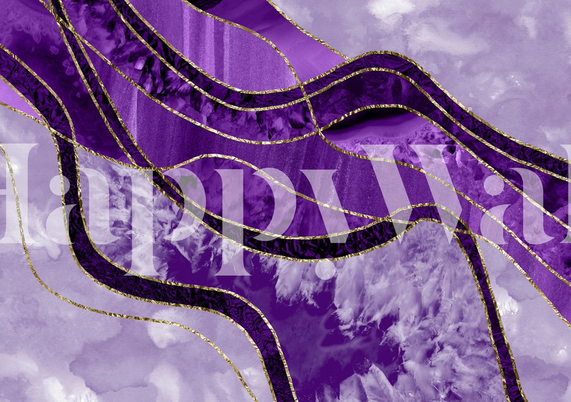 Tapeta Marble Agate Gold Glam 9 w wnętrzu.