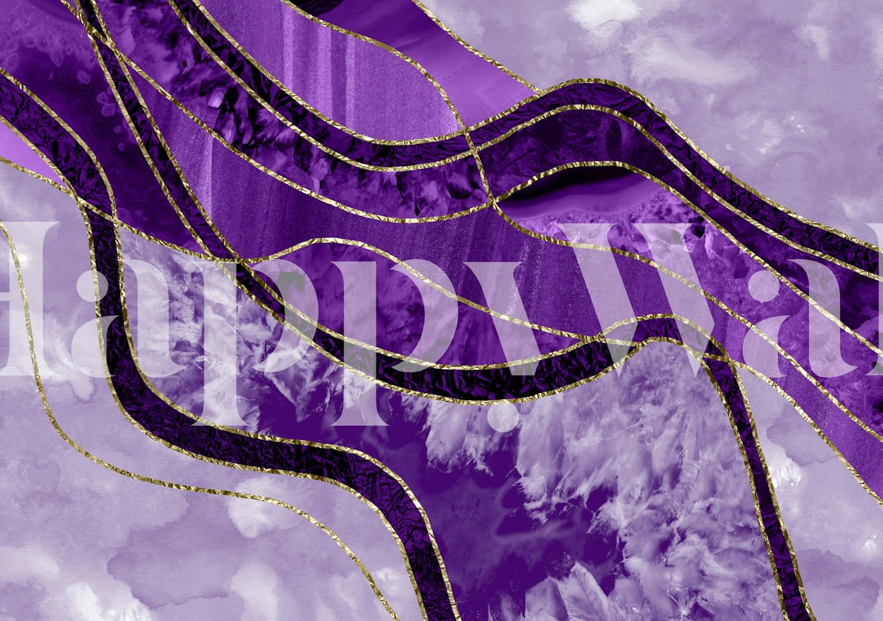 Marble Agate Gold Glam 9 wallpaper in interior.