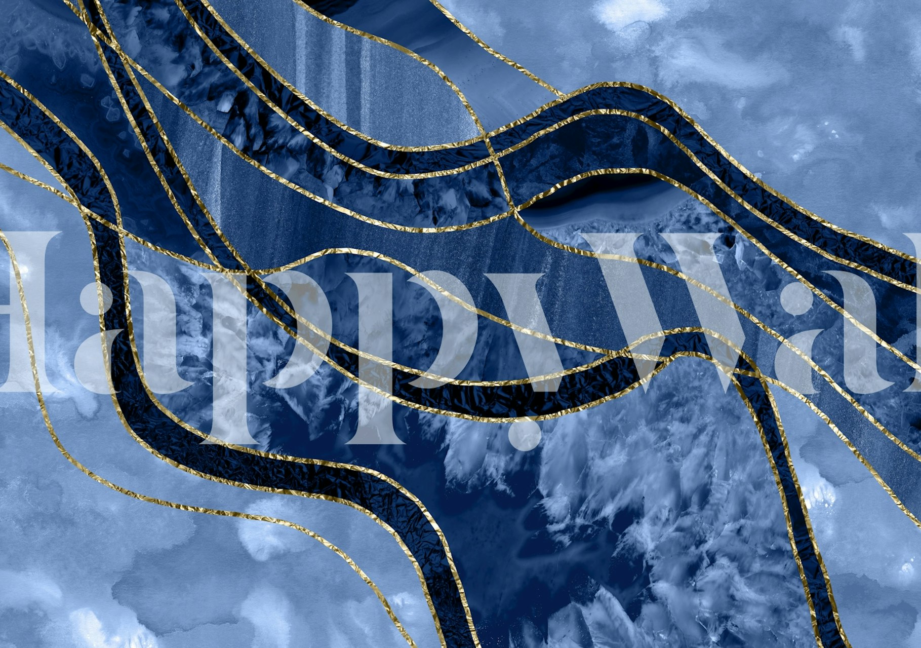 Marble Agate Gold Glam wallpaper in a room