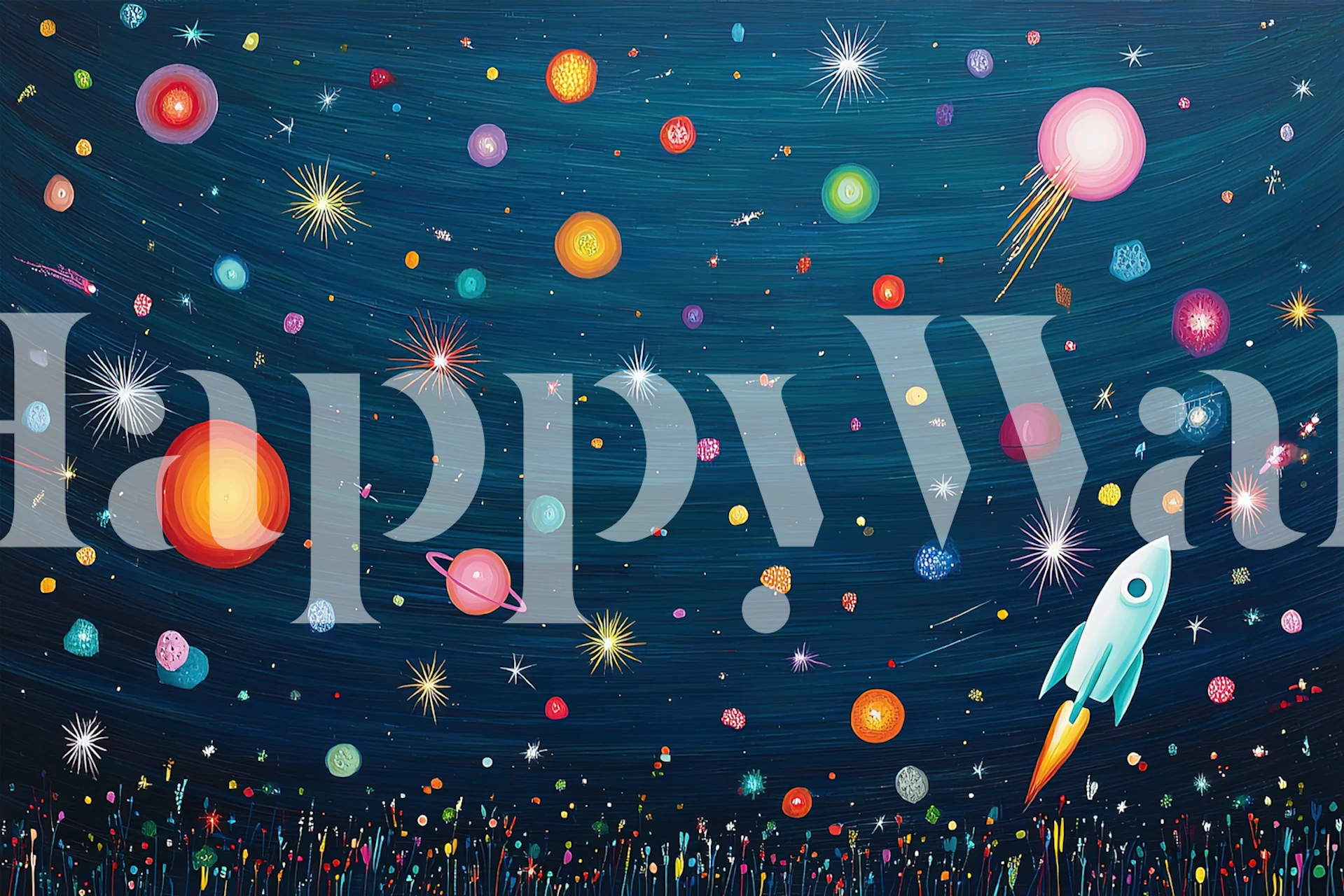 Cosmic Adventure-tapet i ett rum