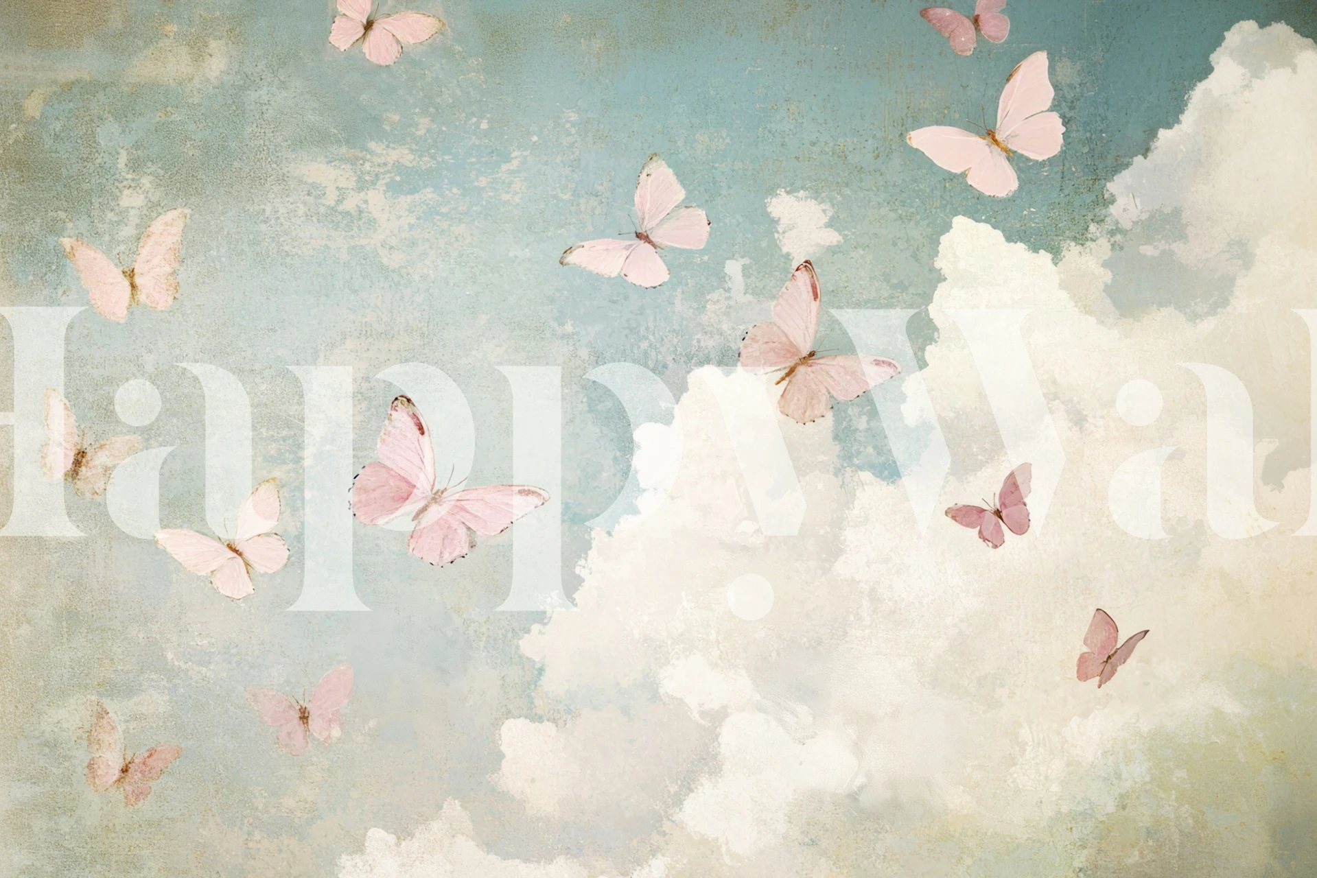 Dreamy Butterfly Skies wallpaper in a room