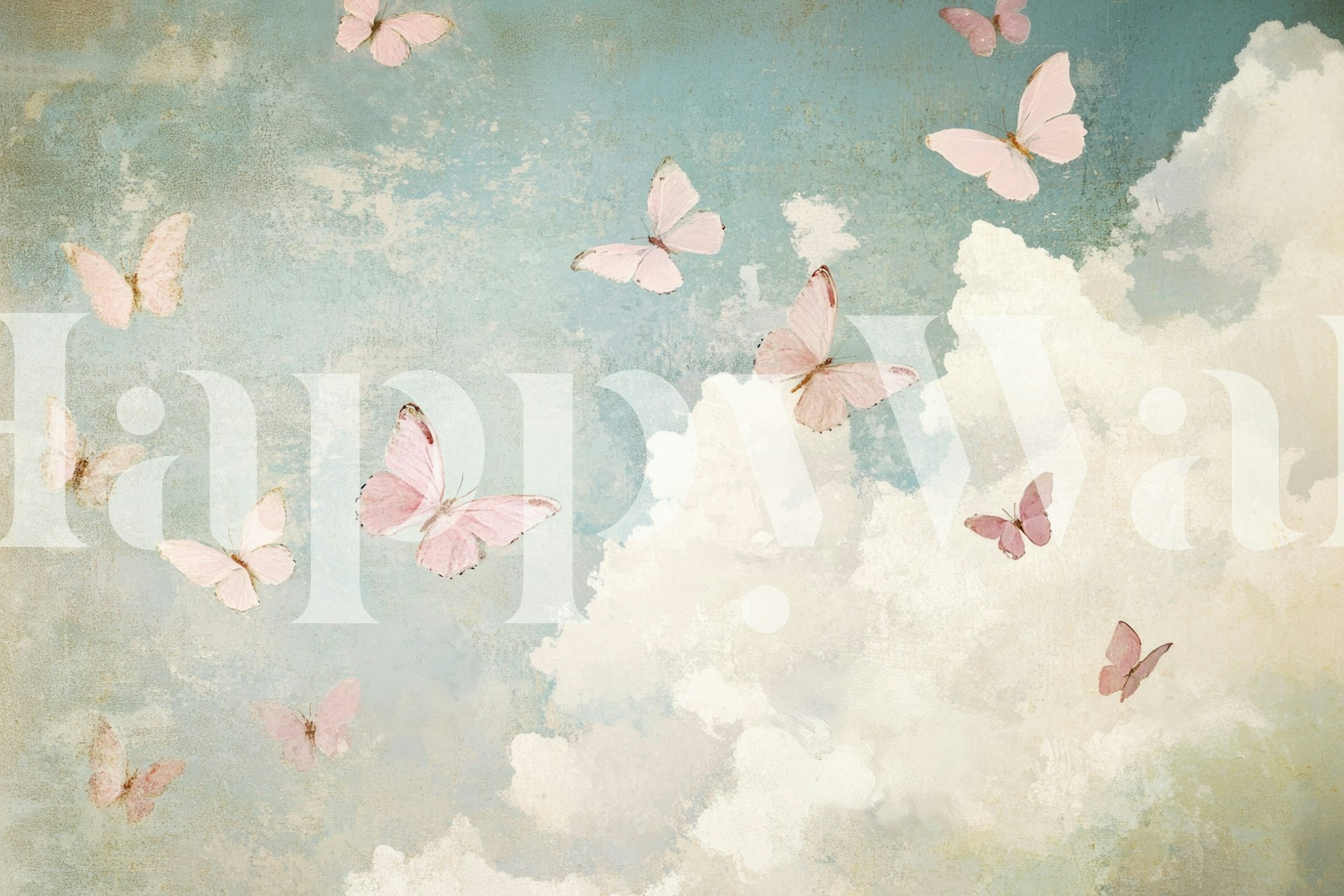 Dreamy Butterfly Skies wallpaper in a room