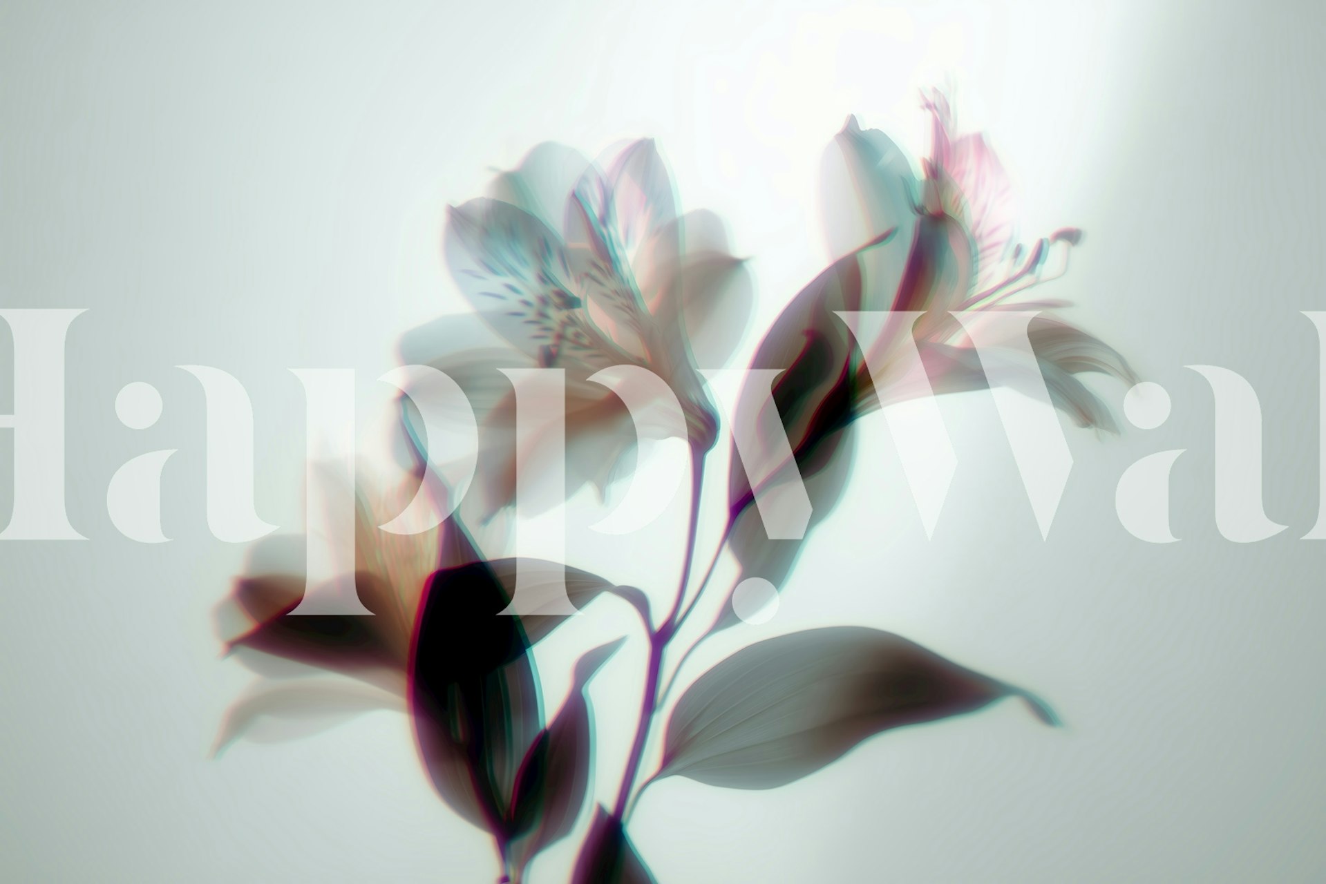 Motion blur floral pattern in soft pastel colors wallpaper