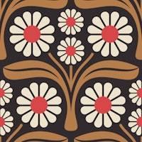 Bold Daisy Retro in Brown Red - L papiers peint