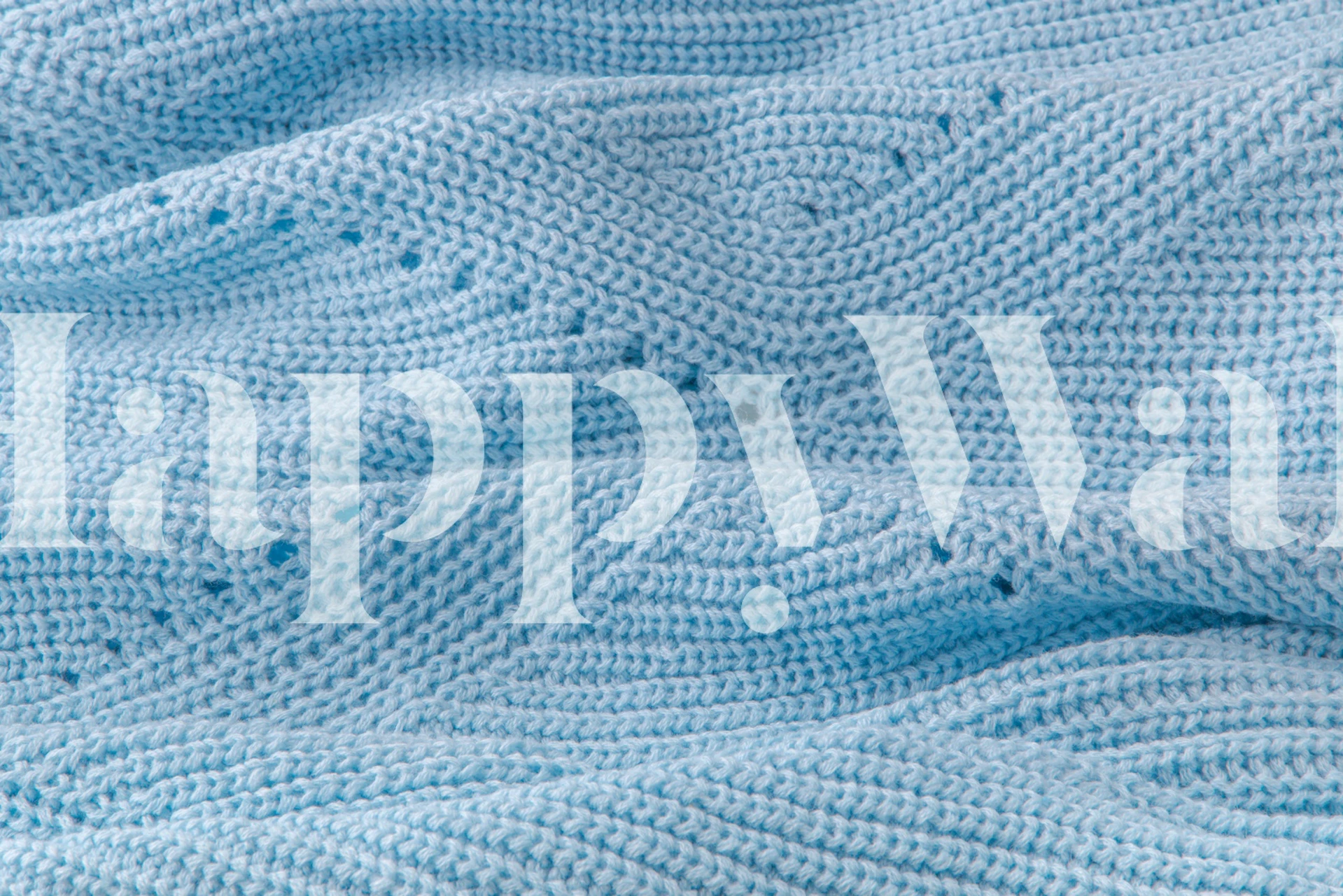 Tapeta Cozy blue knit design w pokoju