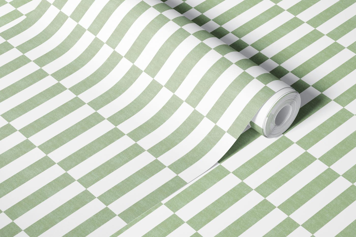 Sage Green Broken Vertical Stripes wallpaper roll