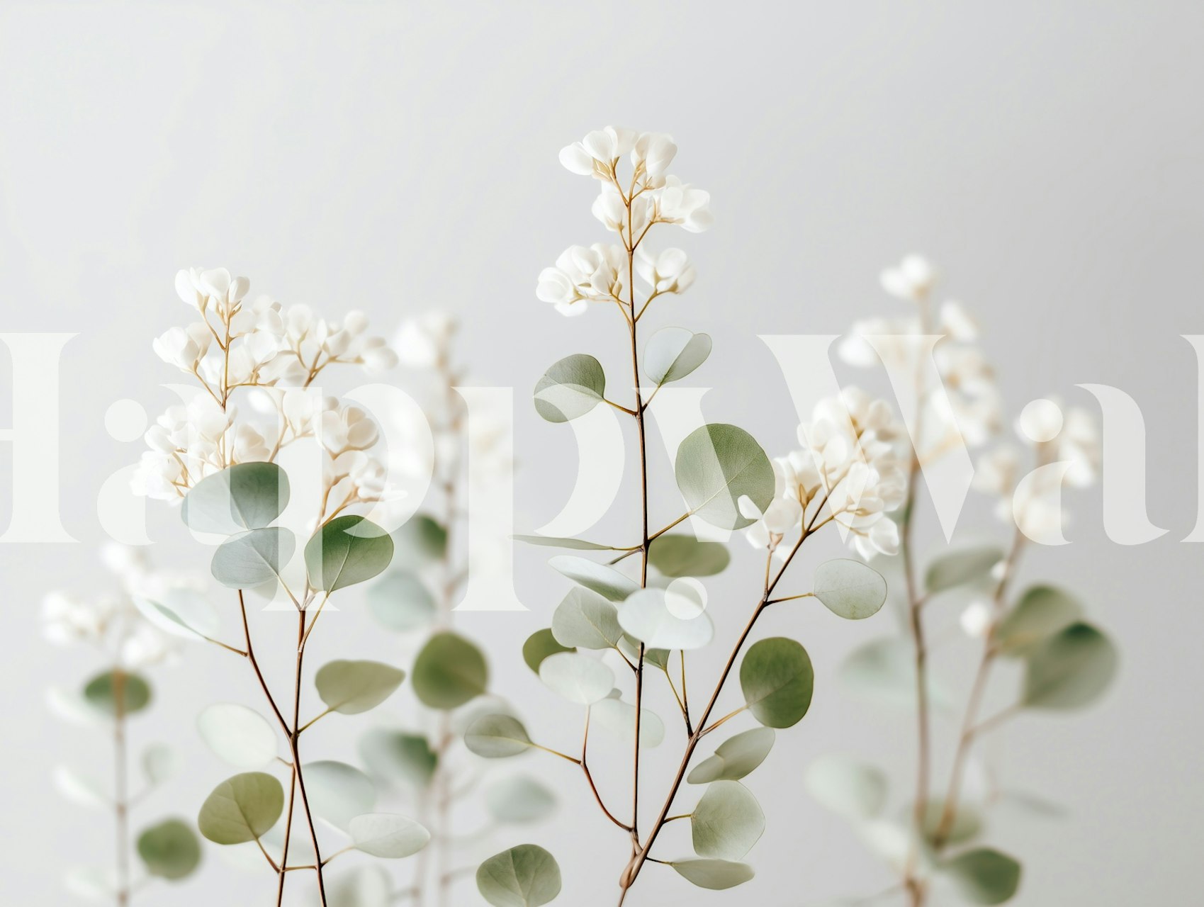 Ταπετσαρία Soft Blooms Serenity σε ένα μοντέρνο δωμάτιο