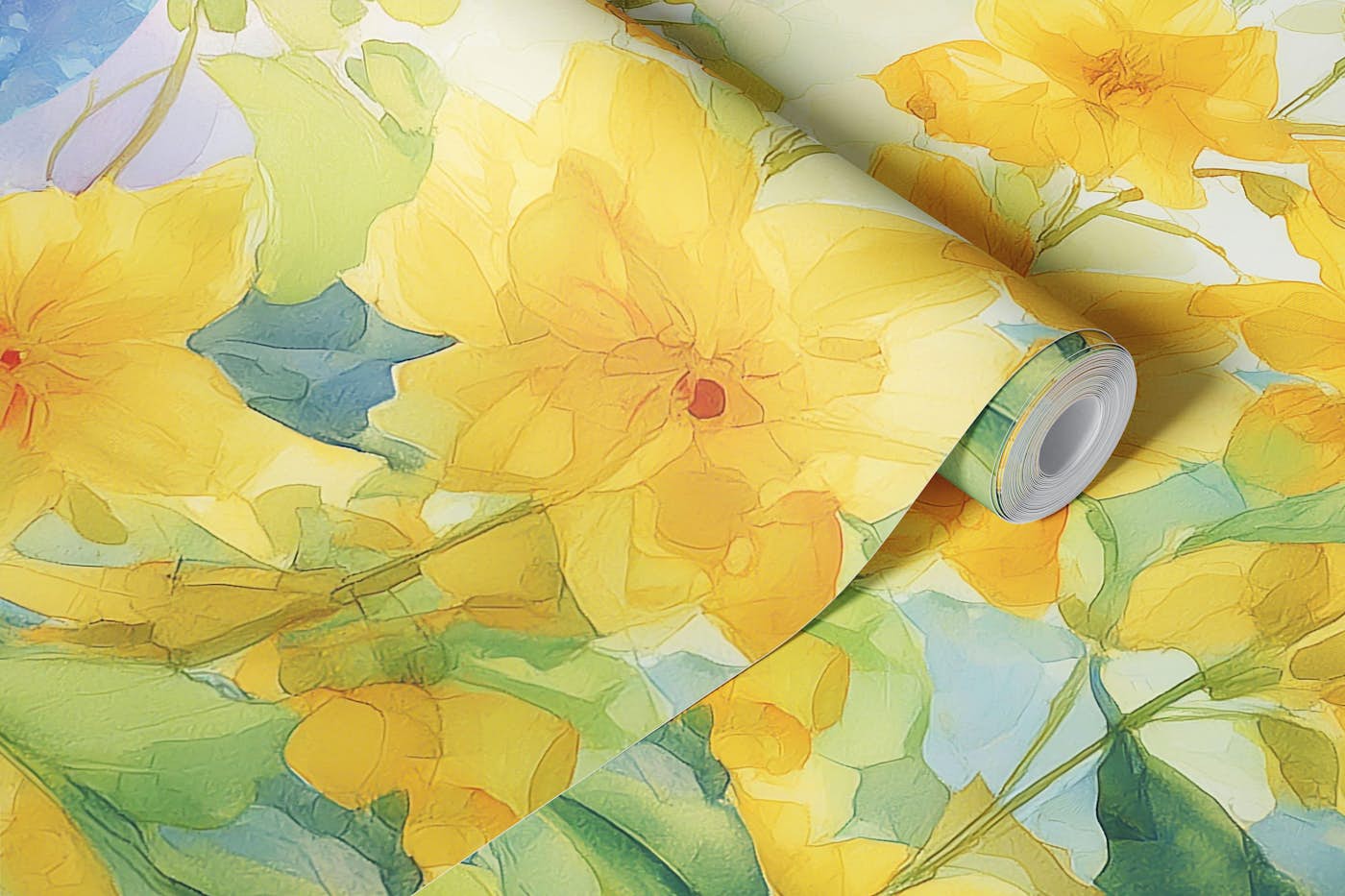 Floral Watercolor Delight wallpaper roll