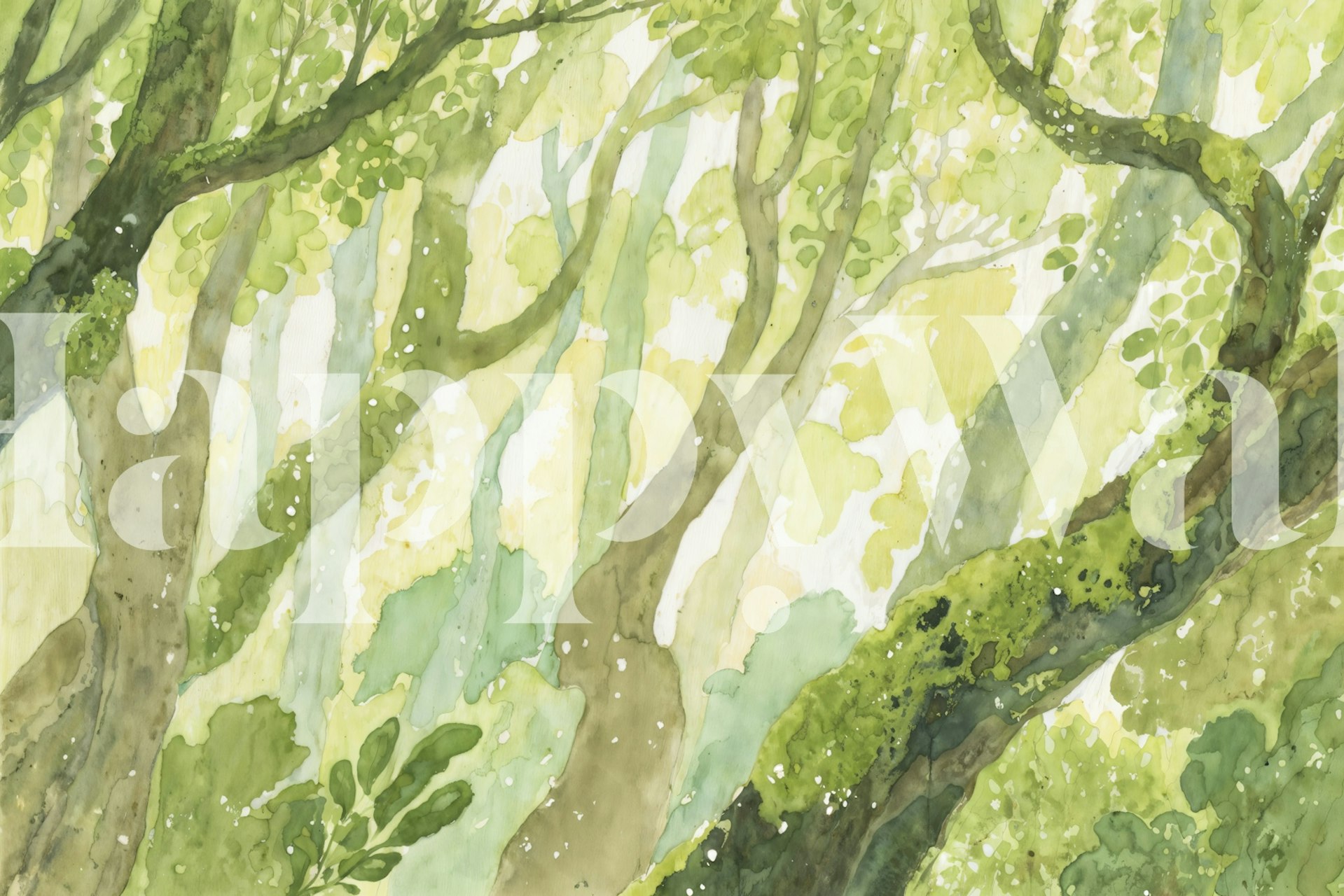 Ταπετσαρία Mossy Trees Harmony σε ένα δωμάτιο