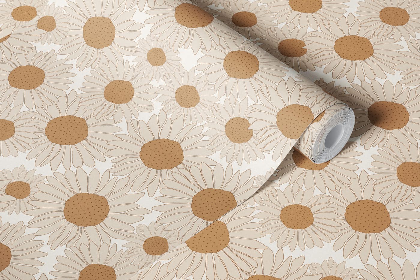 Vintage Sunflower Bloom wallpaper roll