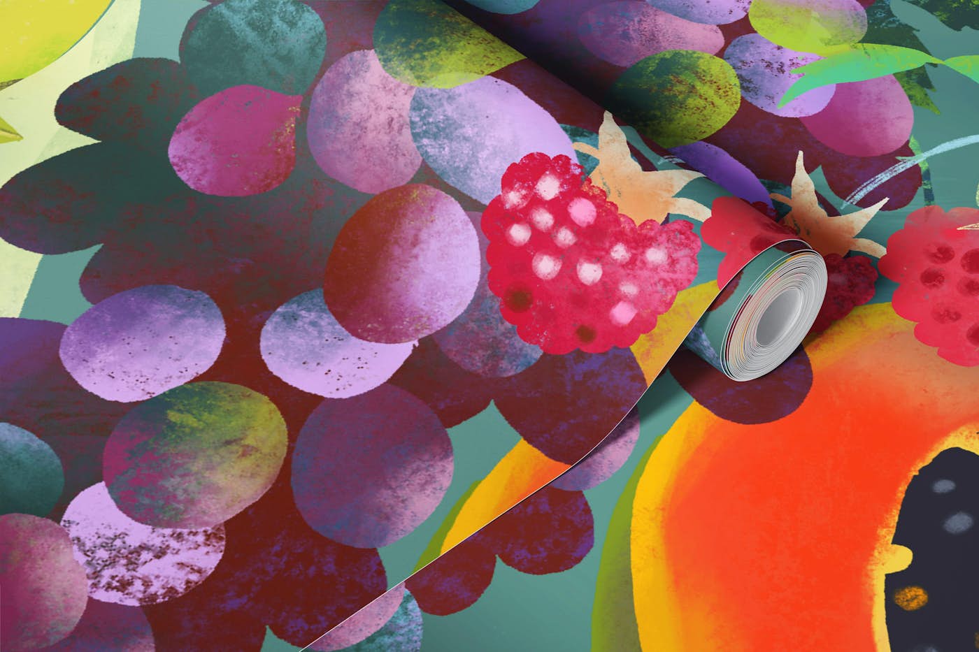 Fruits and vegetables stillife wallpaper roll
