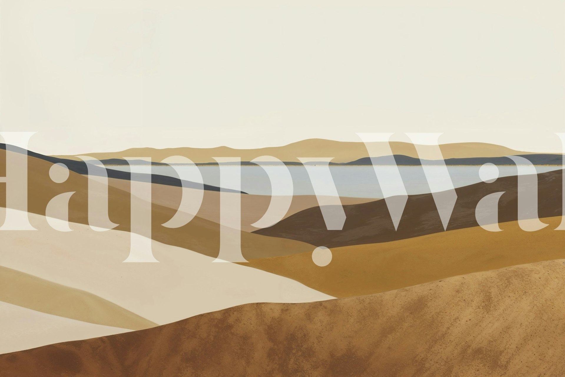 Abstract coastal landscape wallpaper in warm hues